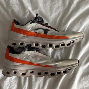 On Running Men's Shoes - Orange, White, and Black